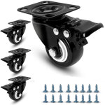 4 roulettes pivotantes avec frein 50mm en caoutchouc castor roues pour meubles avec capacit� de 280kg ...