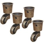 4 roulettes pivotantes en laiton massif, roulette de meuble haut de gamme, charge 440 lbs, pour canap� ...