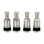 4 valves de pneu de voiture tubeless en acier argenté de 45 mm 4 valves de pneu de voiture tubeless en acier argenté de 45 mm