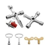 4 voies cl� multifonction 6 pi�ces, cl� triangle cl� de interrupteur de robinet cl� en croix universelle ...