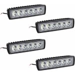 4 x 18w led phares de travail barre lumineuse phare de travail - led feux auxiliaires ip67 aluminium ...