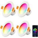Aougo - 4 x spot encastr� led wifi, spot plafond led wifi 10w rgb dimmable, downlight led encastr� rond ...
