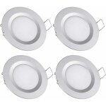 4 x spot led encastrable 12v trou 58 - 65mm 3w 3200k plafonnier encastr� pour camping - car bateau caravane ...