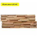 40 panneaux parement mural en bois. 4, 32 m� effet 3d. d�coration int�rieure