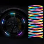 40 pcs 16 - 19'' universal reflective rim stripe sticker, bandes d�coratives de s�curit� de nuit pour ...