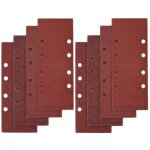 40 pcs papier de verre, 93 x 185mm feuilles abrasives pour ponceuse vibrante 8 trous assorted p40, p60, ...