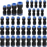 40 pcs push - in raccord pneumatique kit, adaptateur de ligne d'air pu  libration rapide en plastique ...
