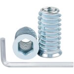 40 pi�ces insert filet� bois m6 x 10mm, inserts m6 d'�crou borgne ecrou hexagonal, zinc douille filet�e ...