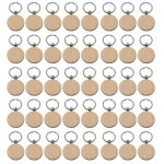 40 pices porte - cls en bois rond blanc bricolage tiquettes - cls peuvent graver des cadeaux de