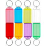 40 pi�ces porte cl�s porte clef en plastique de 5 cm avec �tiquettes en papier vierge lign�es couvercles ...