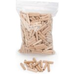 400 pcs de cheville bois 8 mm x 50 mm - goujon bois de htre massif idal pour fraise  bois - convient ...