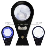 40x loupe bijoux loupe led / uv 21mm triplet lentille verre optique poche gem loupe outil bijoutier, ...