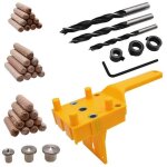 41 pi�ces gabarit de percage tourillon, guide de percage avec but�e parall�le, kit de gabarit de goujonnage, ...