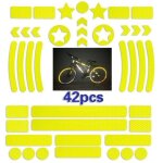 42 pices sticker reflechissant casque velo, bande reflechissante velo autocollante, autocollants rflchissan ...