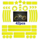 42 pi�ces sticker reflechissant casque velo, bande reflechissante velo autocollante, autocollants r�fl�chissan ...