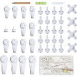 Csparkv - 43pcs accroche tableau sans percer blanc fixation murale sans percer crochet en plastique pour ...