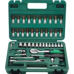 46 pc jeu de douilles 1 / 4 pouce 72 dents combinaison de bits de cl� � cliquet comprendre torx pozi ...
