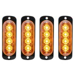 4pcs 12 - 24v ipx - 4 ultra mince voyant barre d'alarme stroboscopique d'urgence lampe - 4 leds bande ...