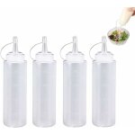 4pcs 200ml bouteille  condiments plastique multi - usage condiment bouteilles presser les bouteilles ...