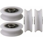 4pcs 4x20x6. 5x7. 4mm blanc int�rieur dia 4mm u - groove nylon poulie roue pour porte coulissante