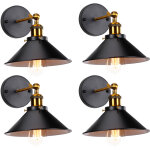 Axhup - 4pcs applique mural industrielle vintage e27 22cm lampe mural rglable 2 en 1 luminaire plafonnier ...