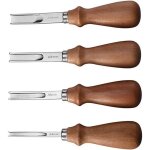 4pcs couteau � parer en cuir, outil de maroquinerie avec manche en bois 4mm, 6mm, 8mm, 10mm outils pour ...