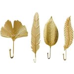 4pcs crochets muraux vintage, pat�res en m�tal sans per�age pat�res vintage crochets dor�s en forme de ...