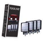 4pcs phare de travail  led 3 pouces 48w projecteur led voiture feux antibrouillard led longue portee ...