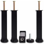 4pcs pied de lit � visser metal pieds pour sommier � lattes universel pieds de meubles noir, pieds de ...