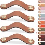 4pcs poign�e meuble cuir, bouton porte placard poignee cuir bouton de tiroir, poignee de meuble vintage ...