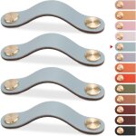 4pcs poigne meuble cuir, bouton porte placard poignee cuir bouton de tiroir, poignee de meuble vintage ...