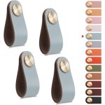4pcs poign�e meuble cuir, bouton porte placard poignee cuir bouton de tiroir, poignee de meuble vintage ...