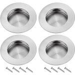 4pcs poignee porte coulissante encastr�es en acier 304 inoxydable poign�es rondes � rainures invisibles ...