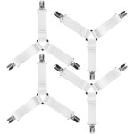 4pcs triangle attache drap housse lastique fixation sangle de maintien rglable pour literie, drap lit, ...