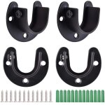 4pcs tringle � rideaux en forme de u, support de tringle � penderie � rideaux, douilles de poteau de ...
