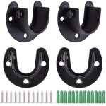 4pcs tringle � rideaux en forme de u, support de tringle � penderie � rideaux, douilles de poteau de ...