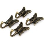 4pcs vintage laiton papillon pendaison murale cintre pour manteau chapeau serviette (1 - 3 / 8 'de long, ...