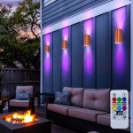 4x appliques murales ext�rieures spots de terrasse lampes alu t�l�commande dans un ensemble comprenant ...