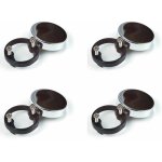 4x cache charnire ronde pour vitre / verre en plastique  visser dcoration vitrine amnagement, chrome ...