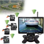 4x cam�ra de recul de vision nocturne sans fil, aide au stationnement sans fil avec moniteur sans fil ...
