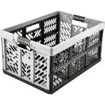 4x casier pliant professionnel avec poign�es souples, 54 x 37 x 28 cm, 45 l, cr�me