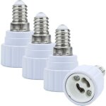 4x douille de lamp adaptateur e14 � gu10 en blanc - jeu de 4 reformatage convertisseurs pour pour ampoules ...
