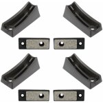 4x embout plastique noir patin feutre pied chaise cantilever tube rond pour extr�mit� incurv�e meuble ...