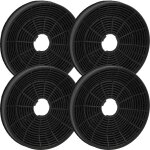 4x filtres � charbon actif remplacement pour beko as - azkf4000 pour hotte aspirante - 16 cm - vhbw