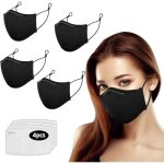 4x masques faciaux r�utilisables noirs + 4x filtres