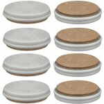 4x patin glisseur r�versible en plastique gris et m�lange de fibres de cuir marron rond � enfoncer tous ...