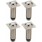 4x pied de meuble ajustable �13mm base ronde �30mm en acier finition chrome poli � visser meuble tv r�glable ...