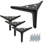 4x pied de meuble �l�gant anchor, noir mat, hauteur 12 cm