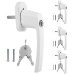 4x poigne de fentre avec serrure verrouillable alu mme cl blanche