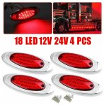 4x rouge 18 - led side marker lights camion remorque rv clearance light tanche 12v